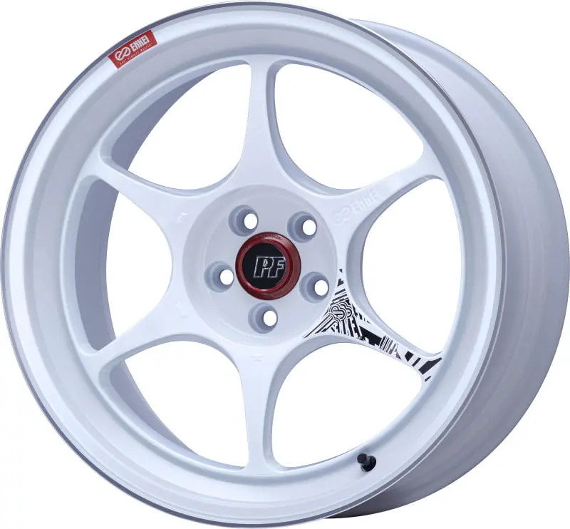 Enkei Pf06 18X8 Wheel – 5X100 Bolt Pattern, 45Mm Offset, 75Mm Bore, White Machined Finish 1