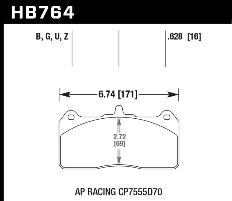 Hawk Ap Racing Caliper-Compatible Hps 5.0 Street Performance Brake Pads – 36Mm Rotor Fit 1