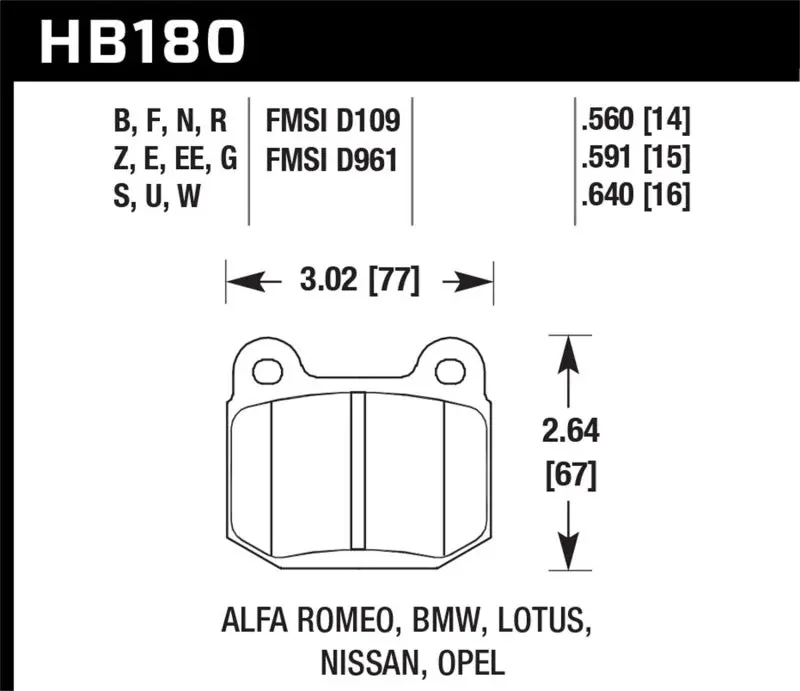 Hawk Performance Rear Brake Pads For 2004–2009 Infiniti G35 Base (3.5L) With Brembo Brakes – Includes Shims 1