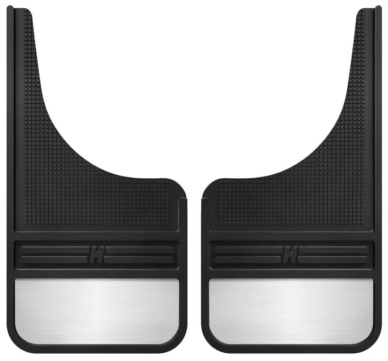 Husky Liners Universal Front Mud Flaps – 12″ Wide Black Rubber With Weighted Design 1