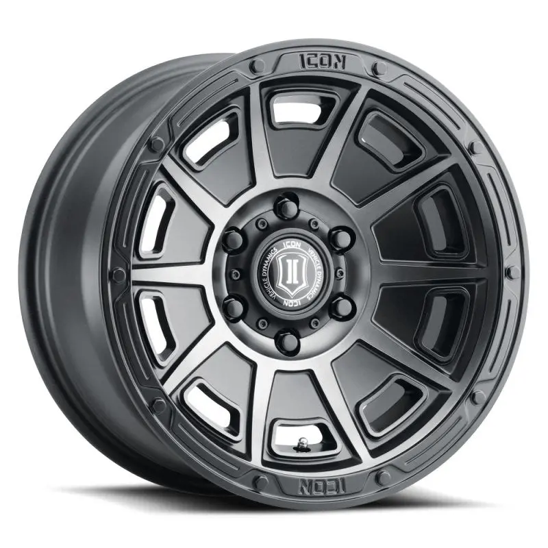Icon Victory 17X8.5 Smoked Satin Black Tint Wheel – 5X4.5 Bolt Pattern, 0Mm Offset, 4.75In Backspace 1