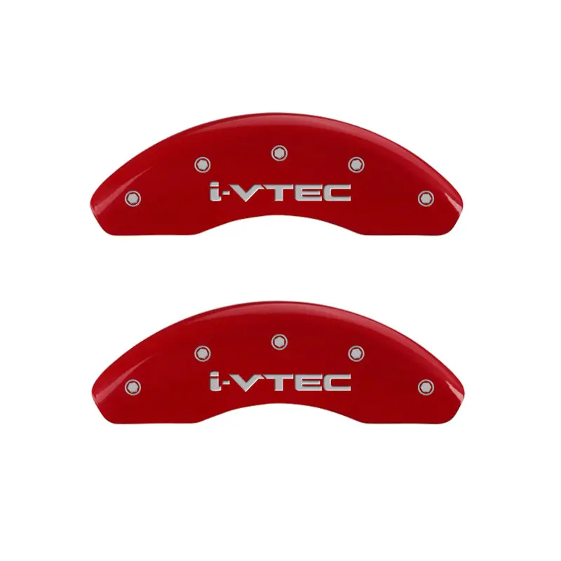 Mgp Engraved 4-Piston Caliper Covers – Front & Rear, I-Vtec Red Finish With Silver Accent 2