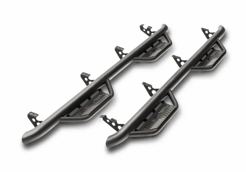 N-Fab Podium Lg Running Boards — Textured Black, 3-Inch Width, For 2009–2017 Dodge Ram 1500 & 2009–2015.5 Ram 2500/3500/4500 Crew Cabs 1