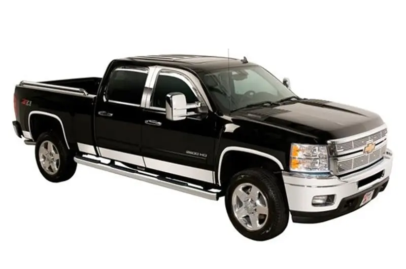 Putco Stainless Steel Rocker Panel Kit For 2007–2013 Gmc Sierra Extended Cab With 8-Foot Bed 1