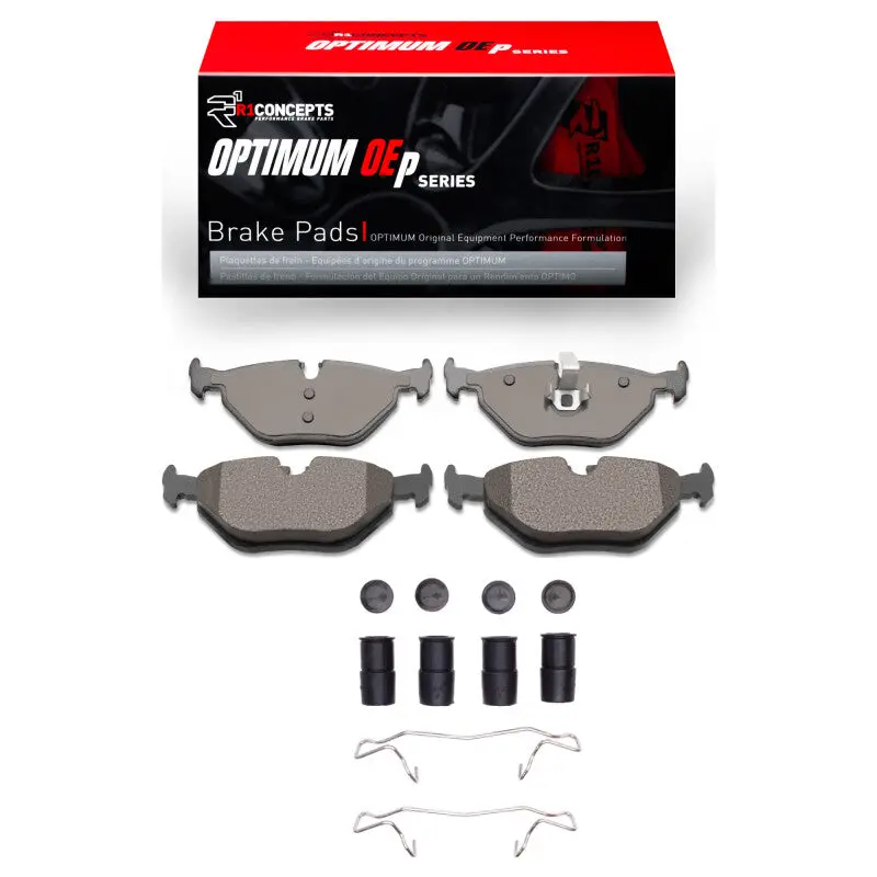 R1 Rear Oe-Compatible Brake Pad & Hardware Kit For 1999–2010 Saab 9-5 1