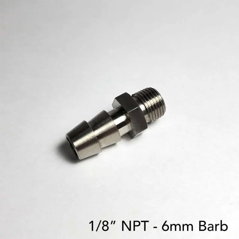 Ticon Industries 6Mm Barb Fitting – 28Mm Overall Length, 1/8In Npt Female Thread 1