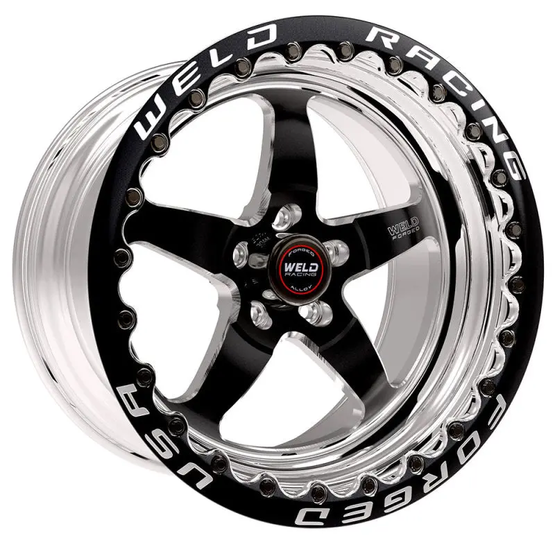 Weld S71 Black Single Beadlock Mt Wheel – 17X10In, 5X4.75 Bolt Pattern, 7.8In Backspace, Medium Pad Finish 1